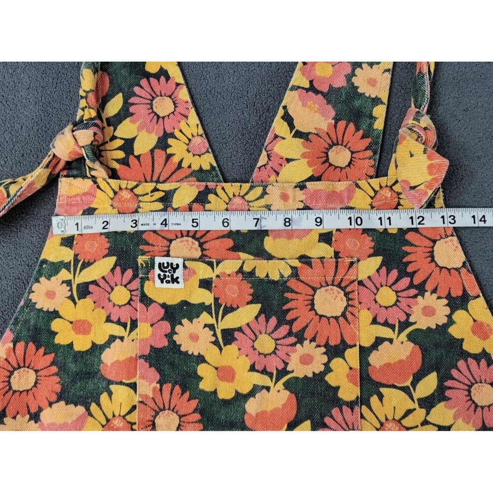 Lucy & Yak Overall Shortalls Women 18R "The Florian Print Easton" Organic Cotton - Picture 4 of 11